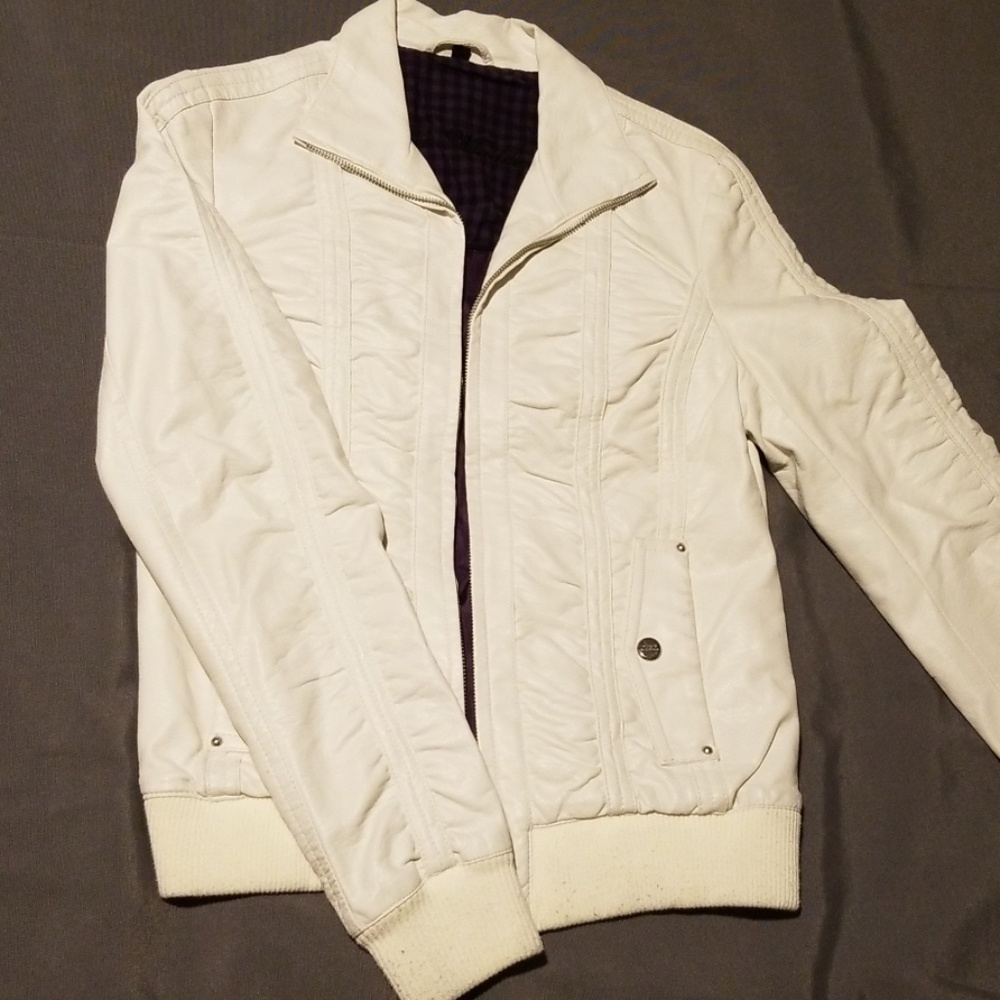 Steve Madden ivory bomber jacket, S